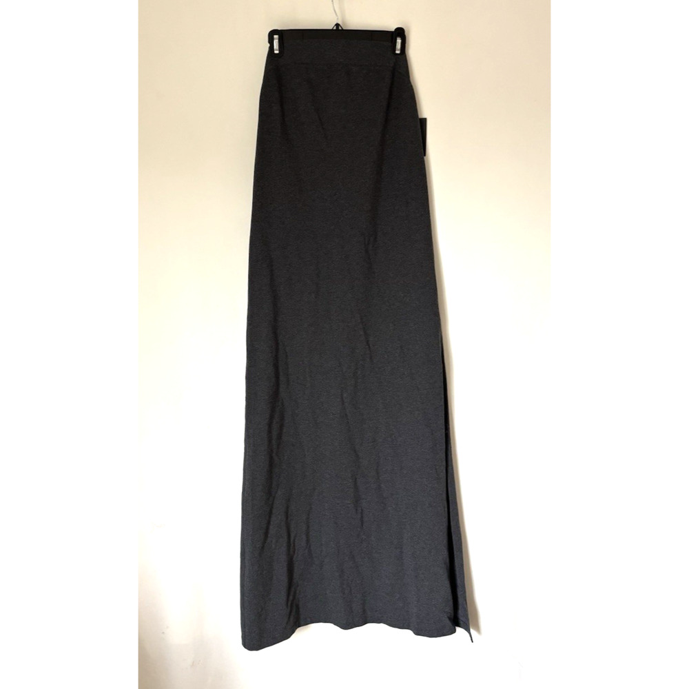 Norma Kamali Maxi Dress Small 36 Long Aline Gray New Stretch Cotton